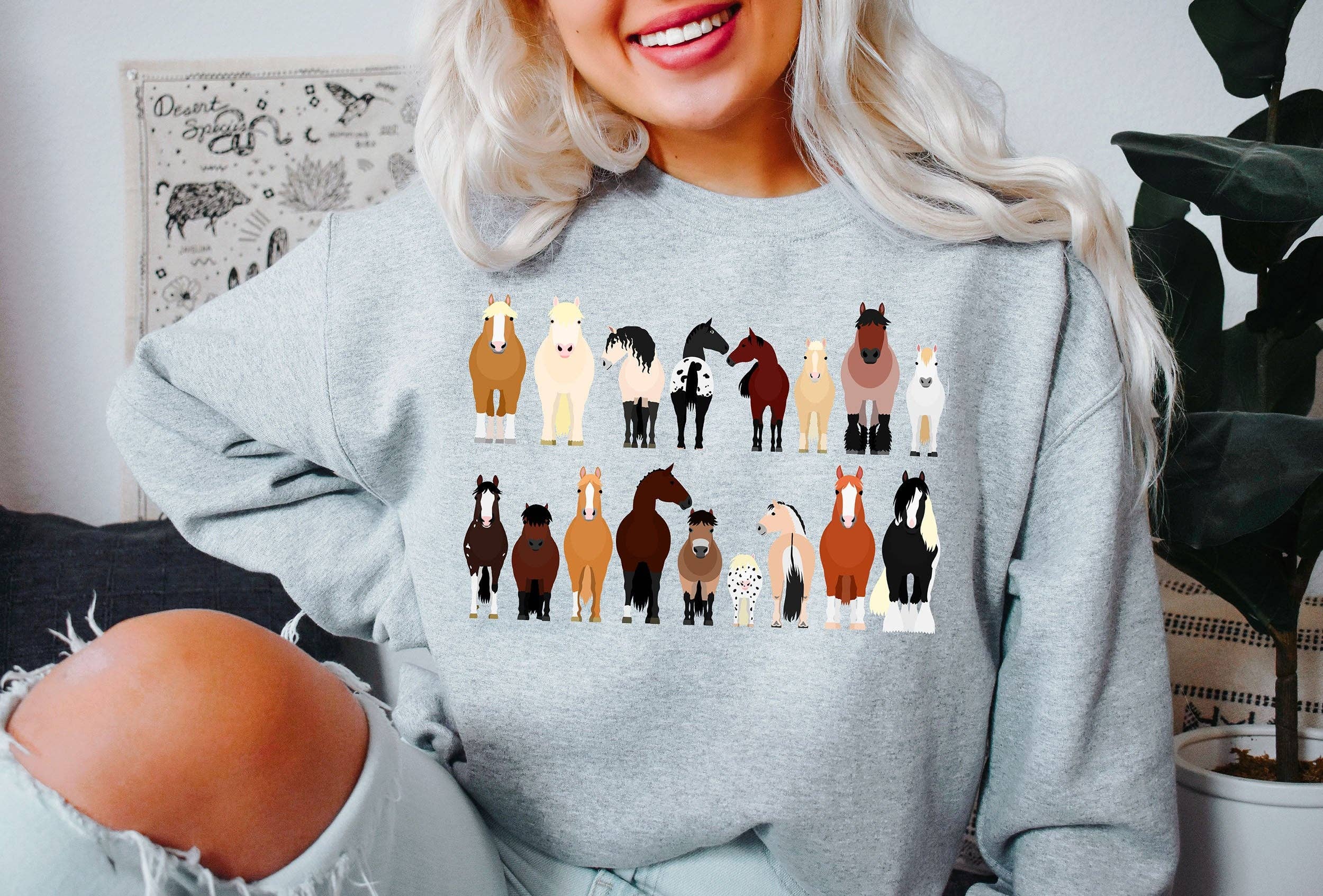 Horse Breeds Farm Animal Lover - Adult & Kids T-Shirts, Sweatshirts & Hoodies apparel design preview 1