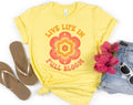 Live Life in Full Bloom Happy Flower Positive Boho - Adult & Kids T-Shirts, Sweatshirts & Hoodies apparel design preview 1