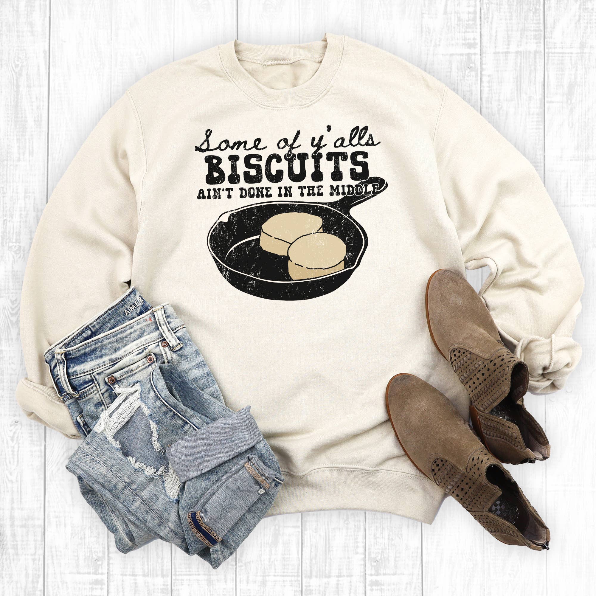 Some of Y'alls Biscuits Ain't Done in the Middle - Adult & Kids T-Shirts, Sweatshirts & Hoodies apparel design preview 1