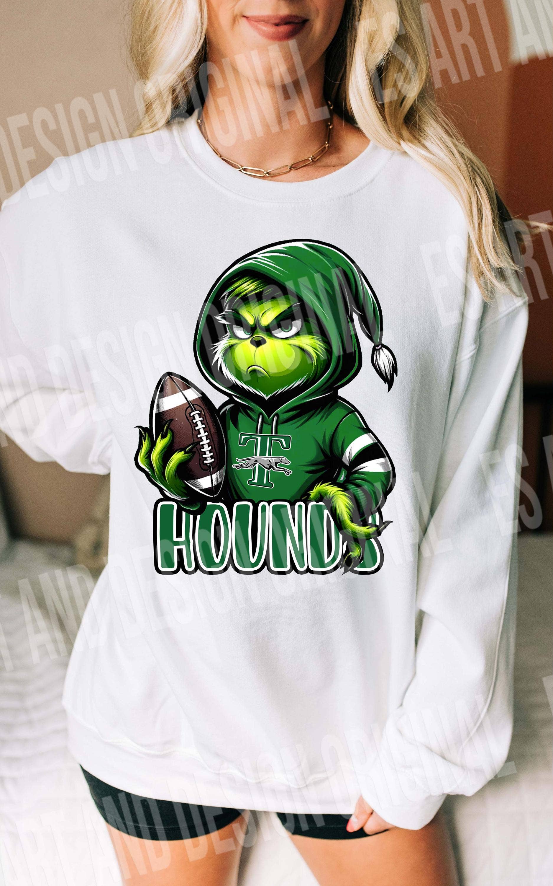 Taft Hounds Football Grinch Graphic Comfortable Fit - Adult & Kids T-Shirts, Sweatshirts & Hoodies apparel design preview 1