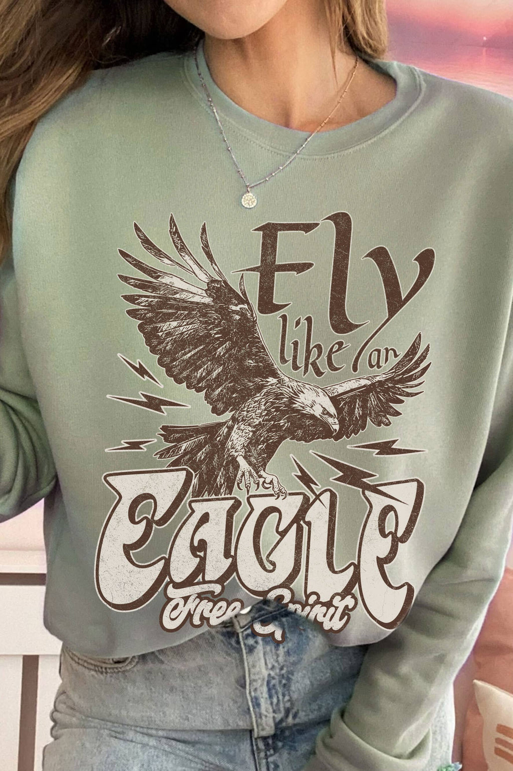 Fly Like An Eagle Graphic Brushed - Adult & Kids T-Shirts, Sweatshirts & Hoodies apparel design preview 1