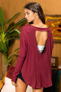 T2061 Ribbed Oversize Open Back Solid Knit Top - Adult & Kids T-Shirts, Sweatshirts & Hoodies apparel design preview 1