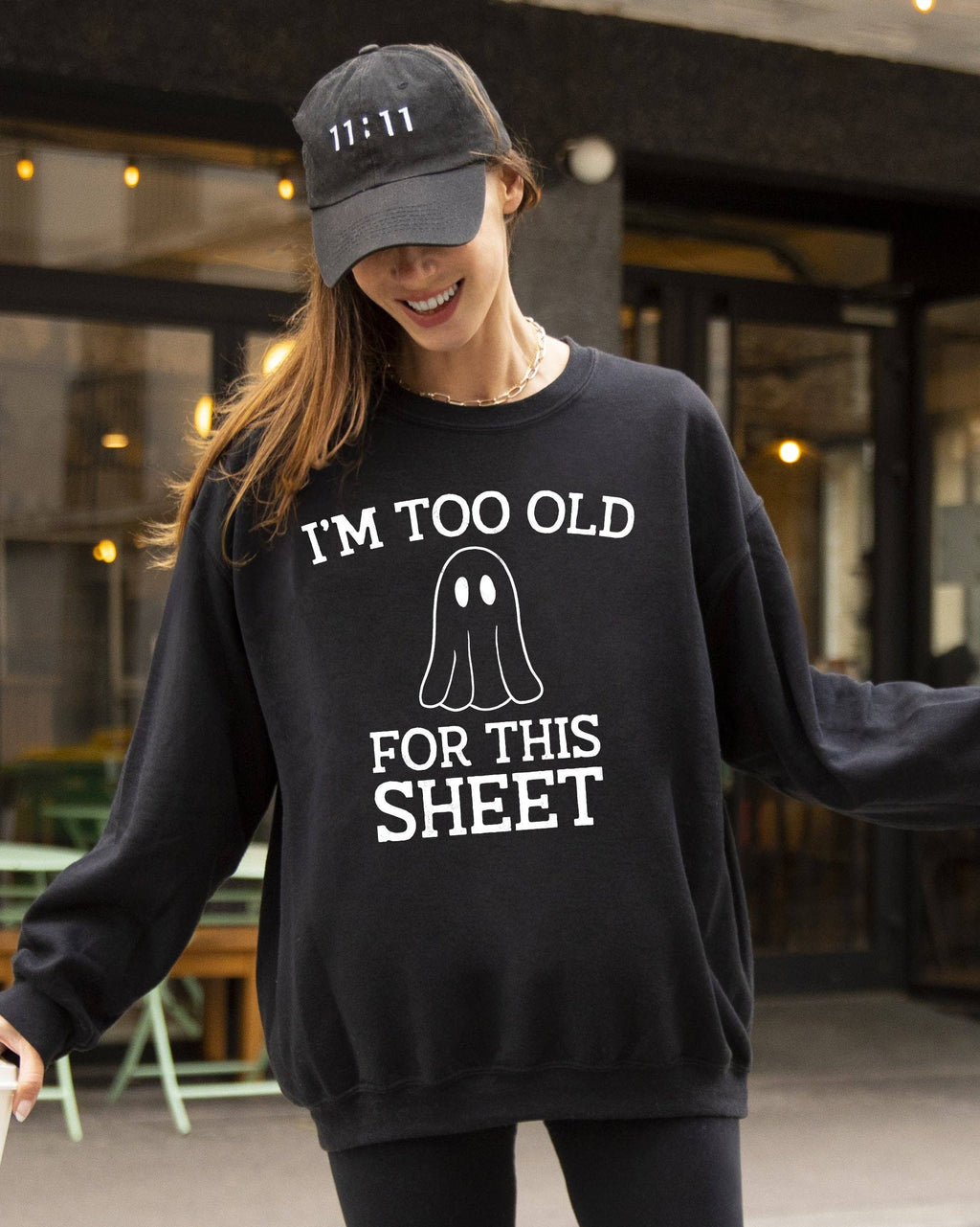 I'm Too Old For This Sheet, Skeleton, Halloween - Adult & Kids T-Shirts, Sweatshirts & Hoodies apparel design preview 1