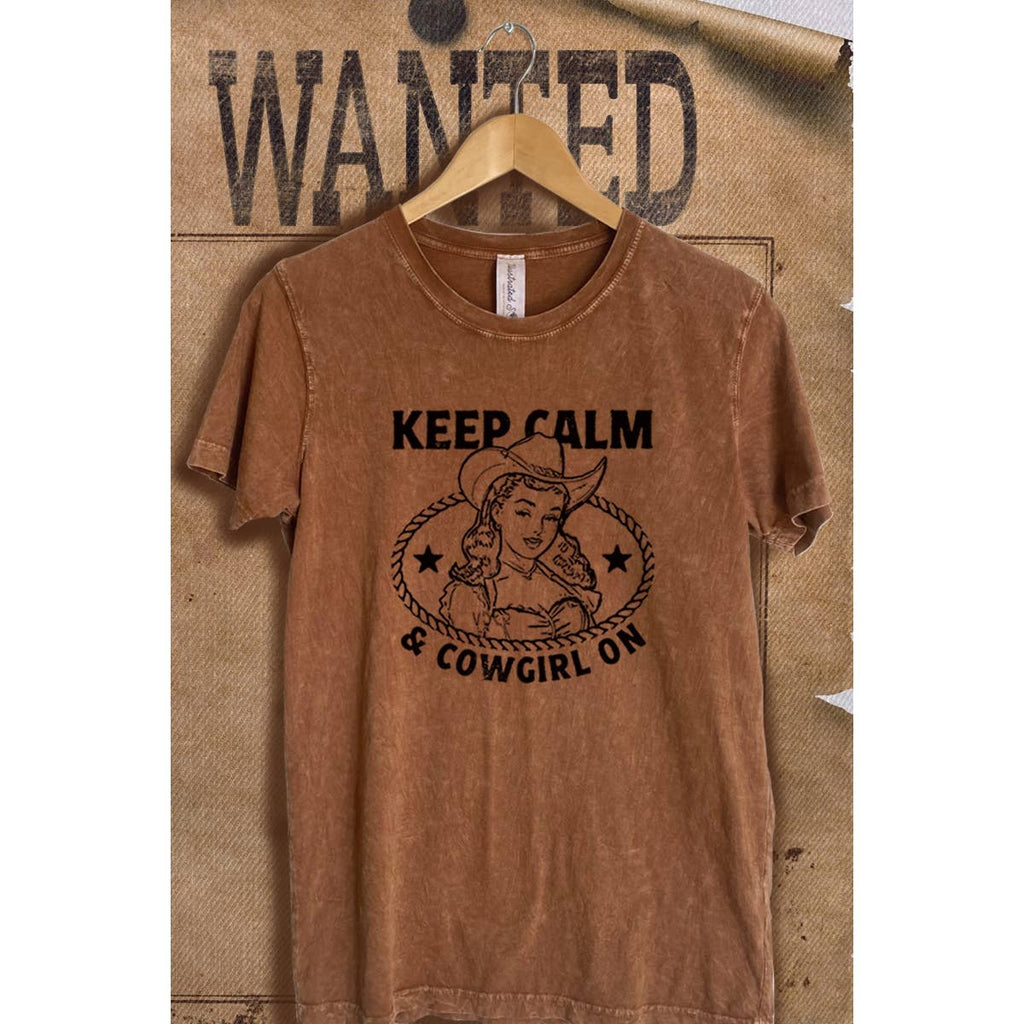 Keep Calm Weatern Vintage Mineral Wash Graphic - Adult & Kids T-Shirts, Sweatshirts & Hoodies apparel design preview 1