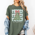 Merry Christmas, Tree, Classic, Santa, Gingham Bow - Adult & Kids T-Shirts, Sweatshirts & Hoodies apparel design preview 1