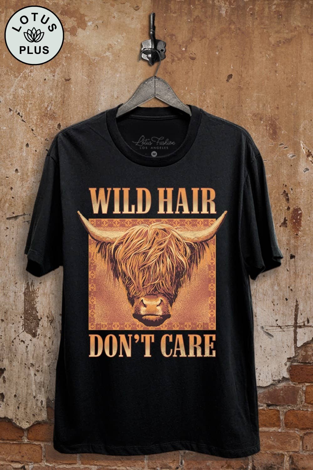 Wild Hair Dont Care Highland Cow Graphic Top - Adult & Kids T-Shirts, Sweatshirts & Hoodies apparel design preview 1