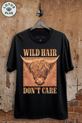 Wild Hair Dont Care Highland Cow Graphic Top - Adult & Kids T-Shirts, Sweatshirts & Hoodies apparel design preview 1
