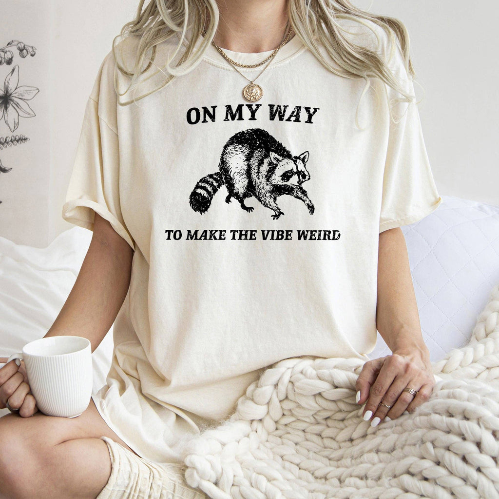 Weird Vibes, Raccoon, Meme, Aesthetic, Funny, Comfort - Adult & Kids T-Shirts, Sweatshirts & Hoodies apparel design preview 1