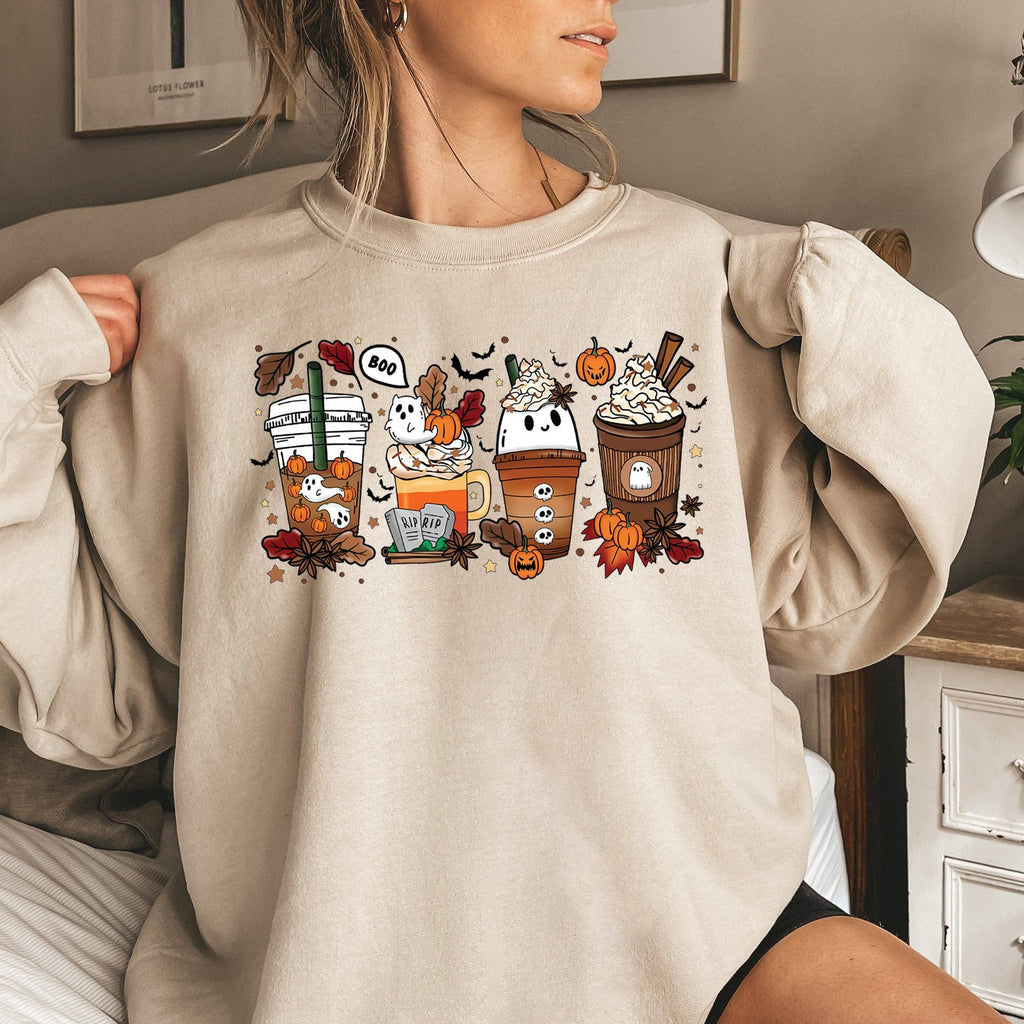 Boo Pumpkin Coffee Halloween - Adult & Kids T-Shirts, Sweatshirts & Hoodies apparel design preview 1