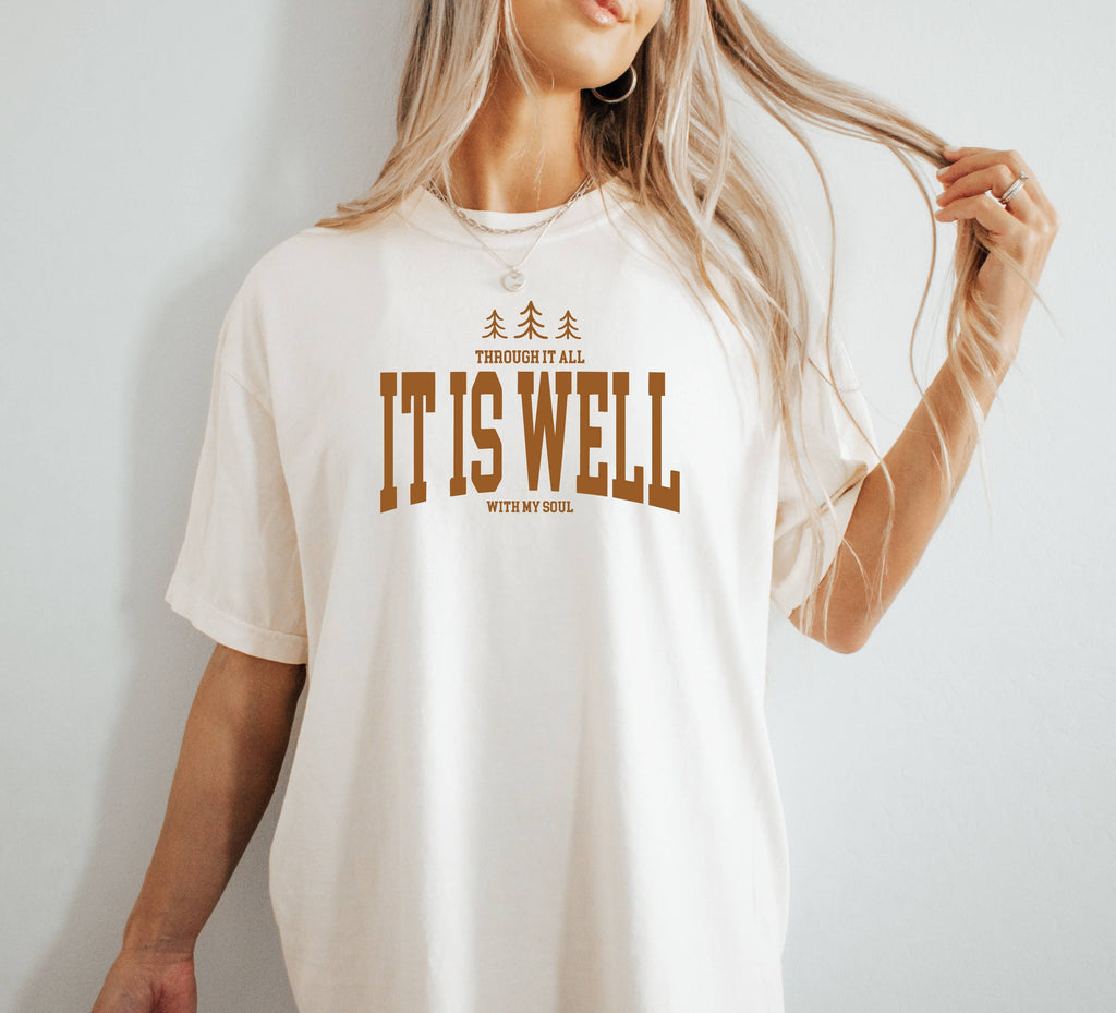 Through It All Is Well Religious Christian - Adult & Kids T-Shirts, Sweatshirts & Hoodies apparel design preview 1