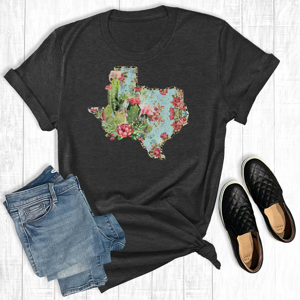 Cactus Leopard Floral Texas - Adult & Kids T-Shirts, Sweatshirts & Hoodies apparel design preview 1