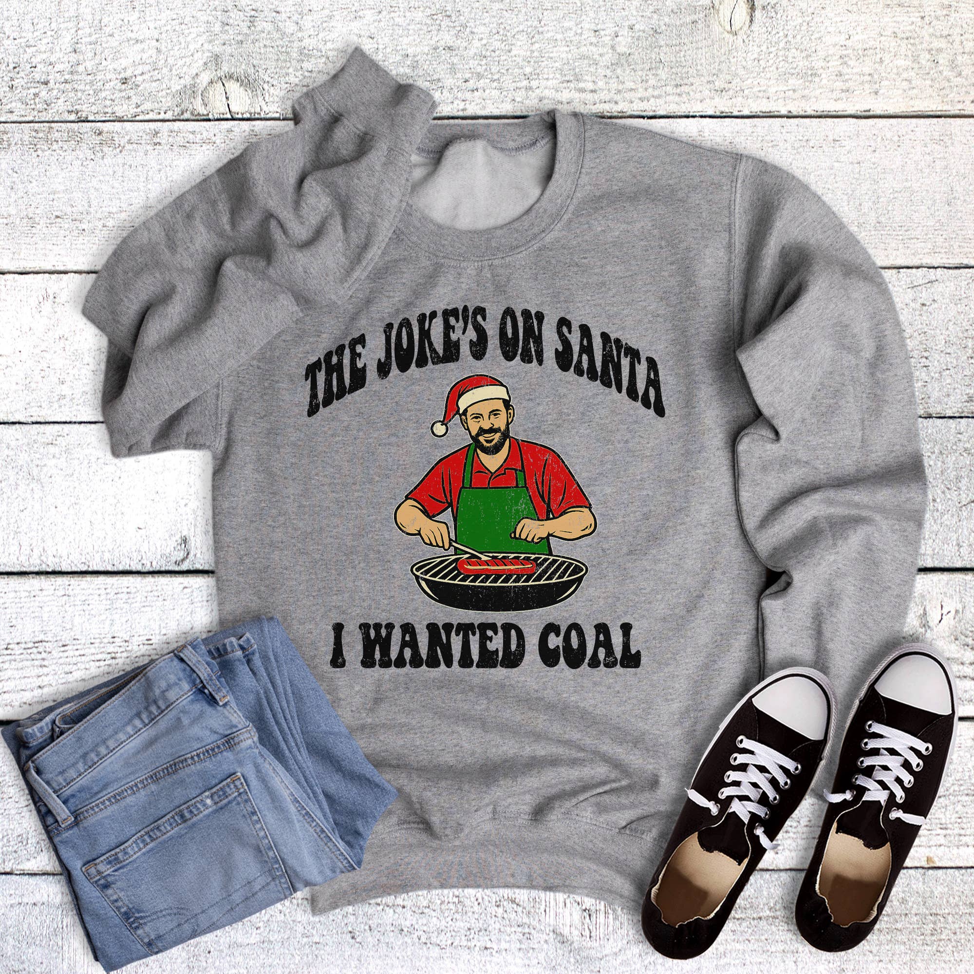 Christmas Joke's On Santa I Wanted Coal - Adult & Kids T-Shirts, Sweatshirts & Hoodies apparel design preview 1