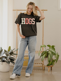 Arkansas Hogs Quilted Puff Ink Pepper Comfort Colors - Adult & Kids T-Shirts, Sweatshirts & Hoodies apparel design preview 1