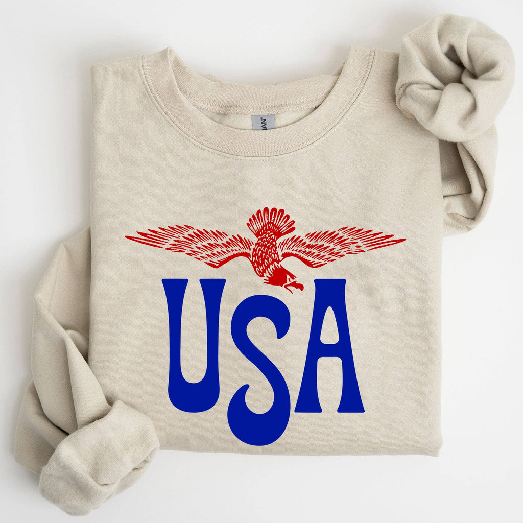Retro USA, Eagle, America, Patriotic, 4th of July - Adult & Kids T-Shirts, Sweatshirts & Hoodies apparel design preview 1