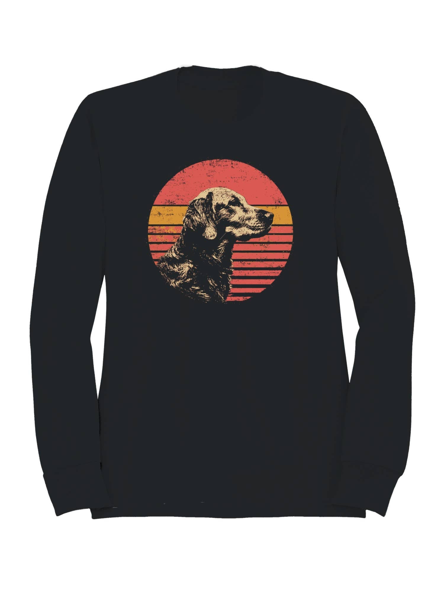 Retro Dog Sunset Illustration Men's - Adult & Kids T-Shirts, Sweatshirts & Hoodies apparel design preview 1