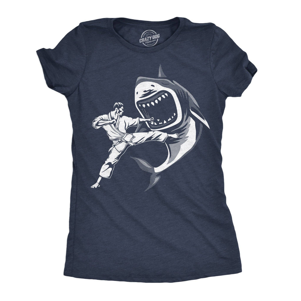 Karate Kicked Shark Women's - Adult & Kids T-Shirts, Sweatshirts & Hoodies apparel design preview 1