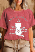 Happy Valentine's Day Cat Mineral Graphic - Adult & Kids T-Shirts, Sweatshirts & Hoodies apparel design preview 1