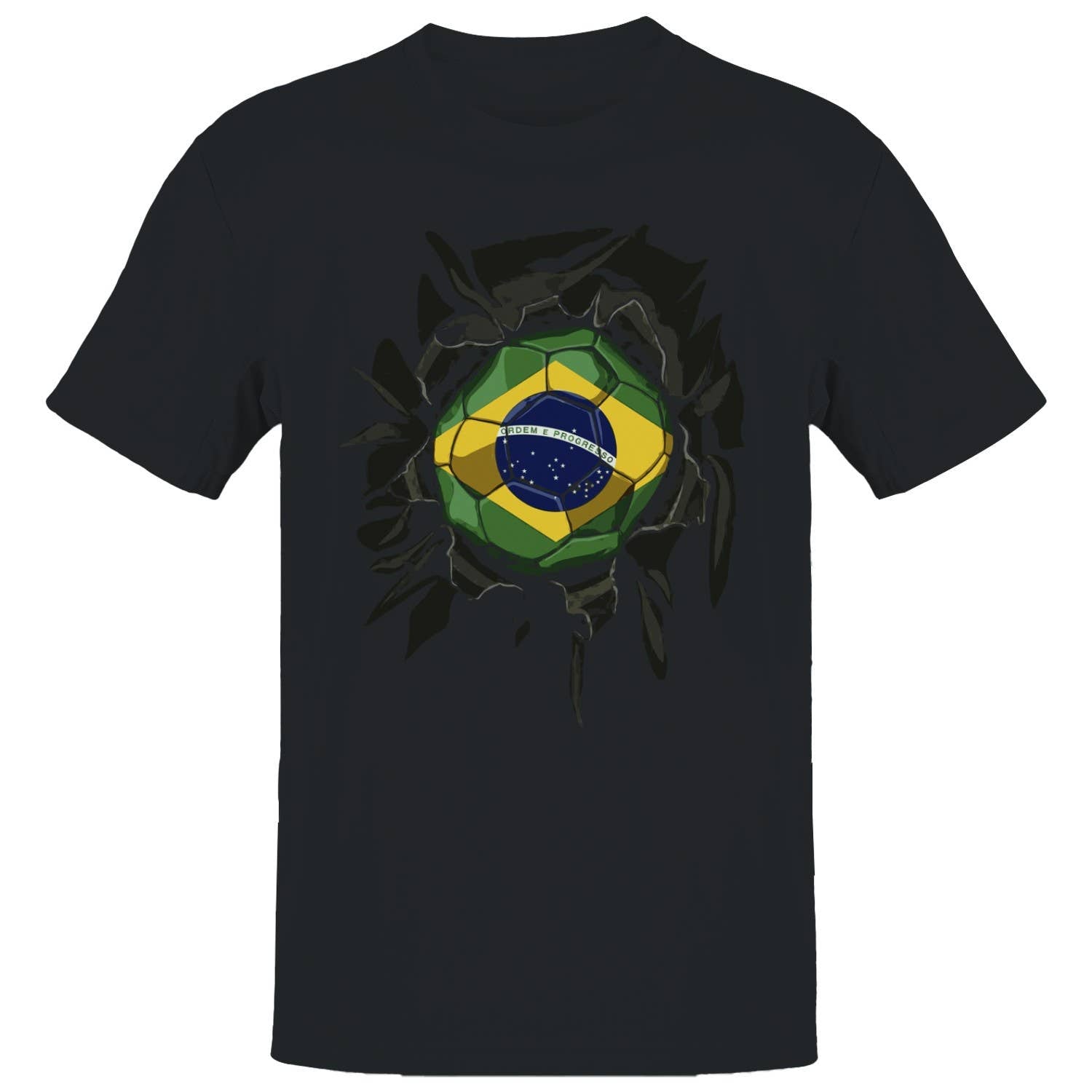 Brazil Soccer Ordem E Progresso Men's - Adult & Kids T-Shirts, Sweatshirts & Hoodies apparel design preview 1