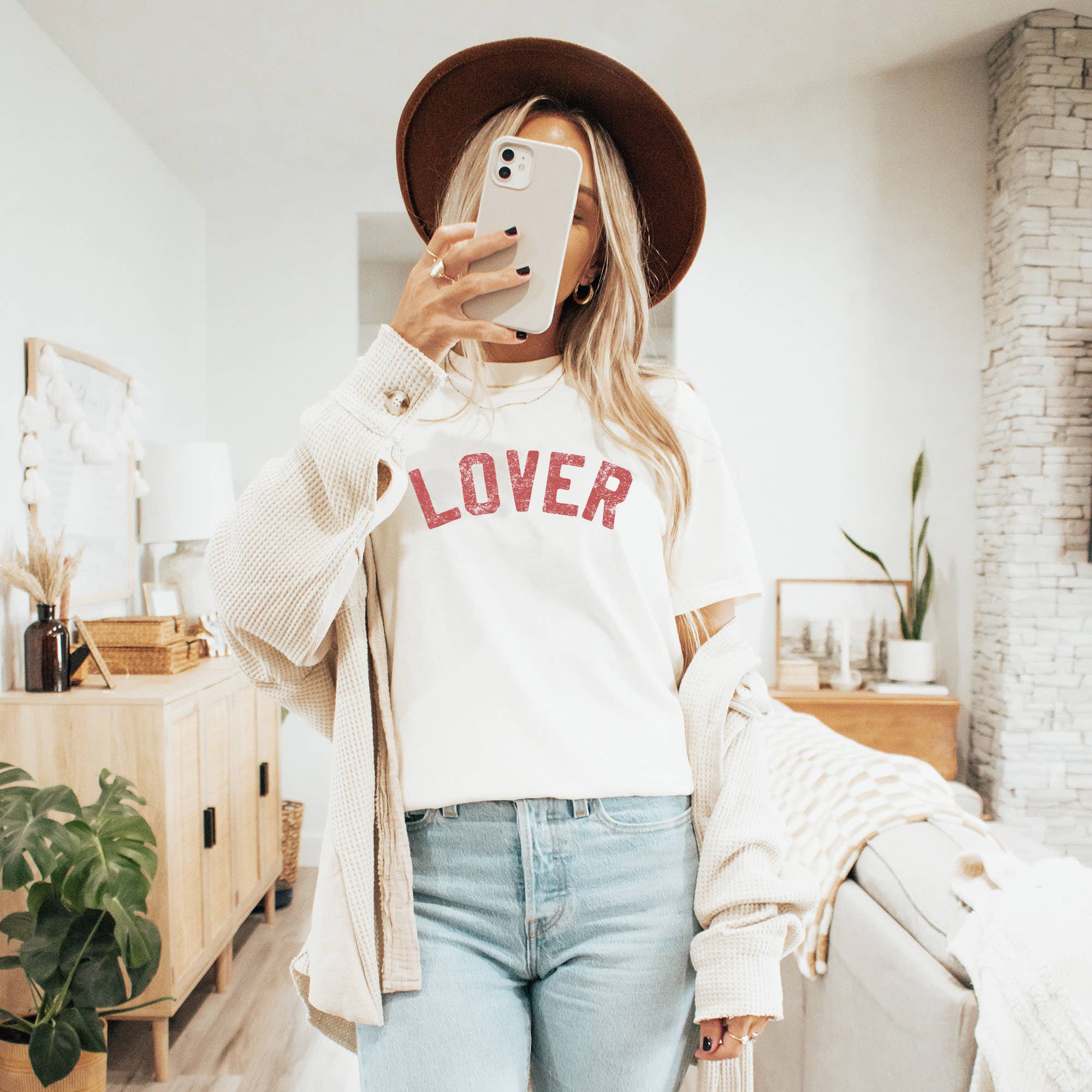 Lover Graphic (Ivory) Valentine Valentine's - Adult & Kids T-Shirts, Sweatshirts & Hoodies apparel design preview 1