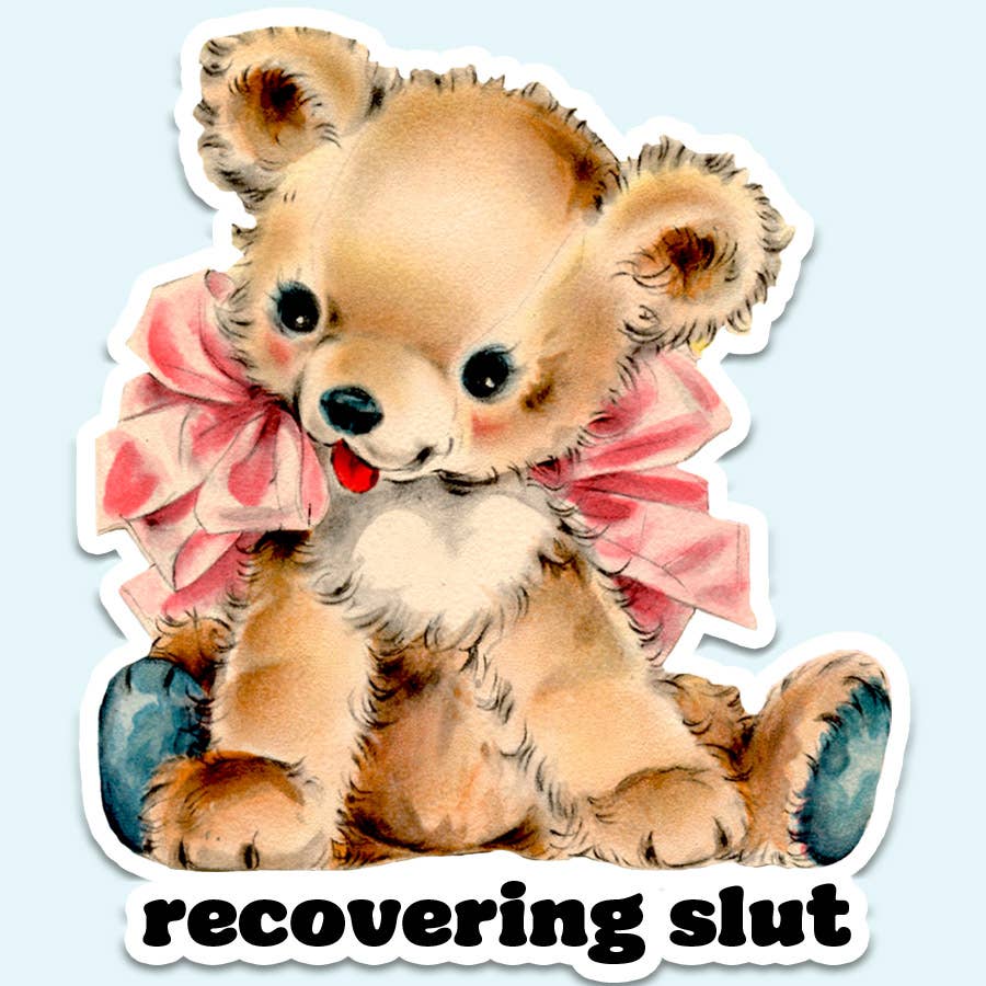 Recovering Slut Funny Sticker Decal, Vintage, - Adult & Kids T-Shirts, Sweatshirts & Hoodies apparel design preview 1