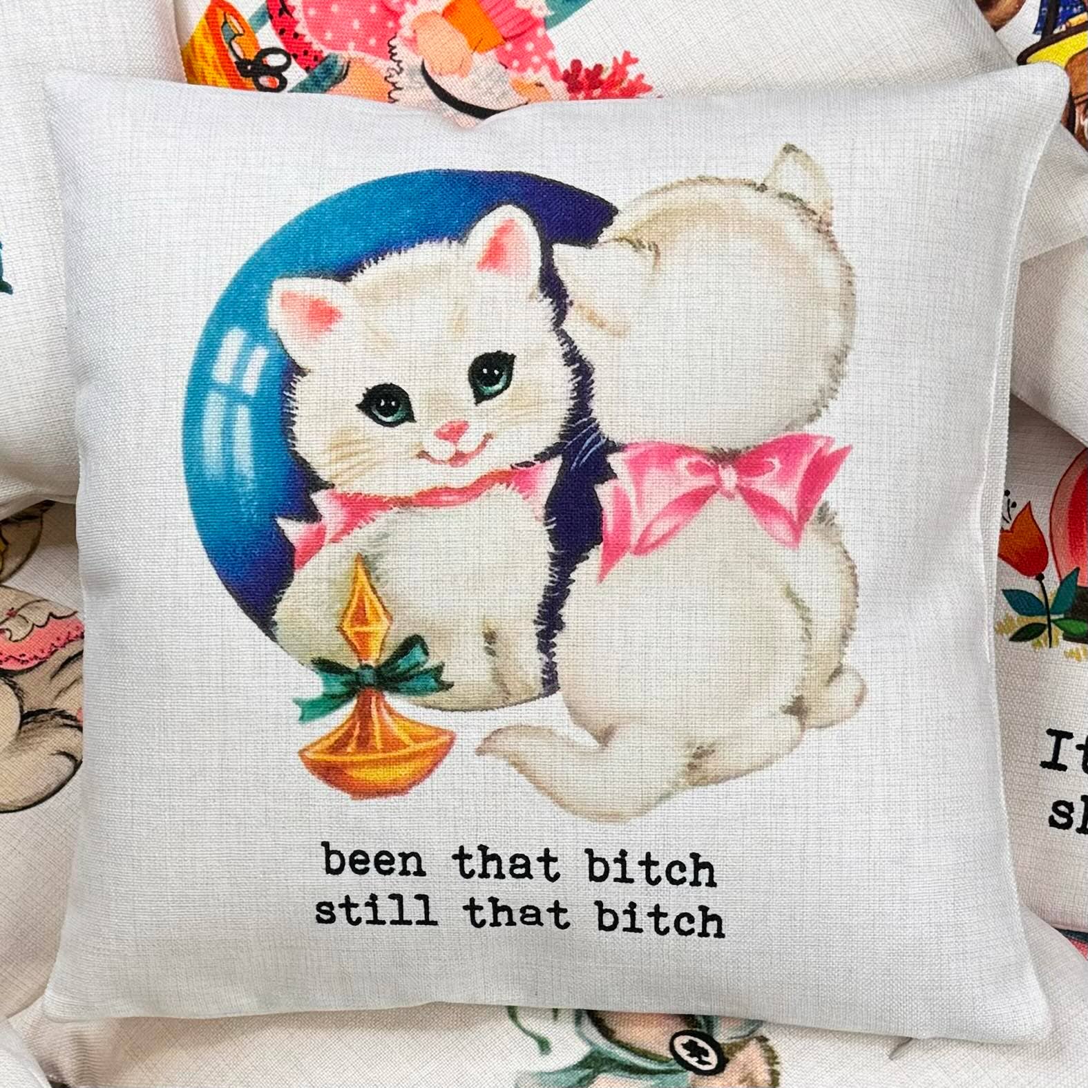 Been That Bitch Funny Vintage Pillow, - Adult & Kids T-Shirts, Sweatshirts & Hoodies apparel design preview 1