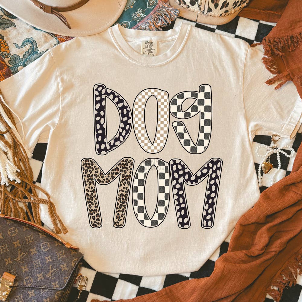 Patterned Dog Mom - Adult & Kids T-Shirts, Sweatshirts & Hoodies apparel design preview 1