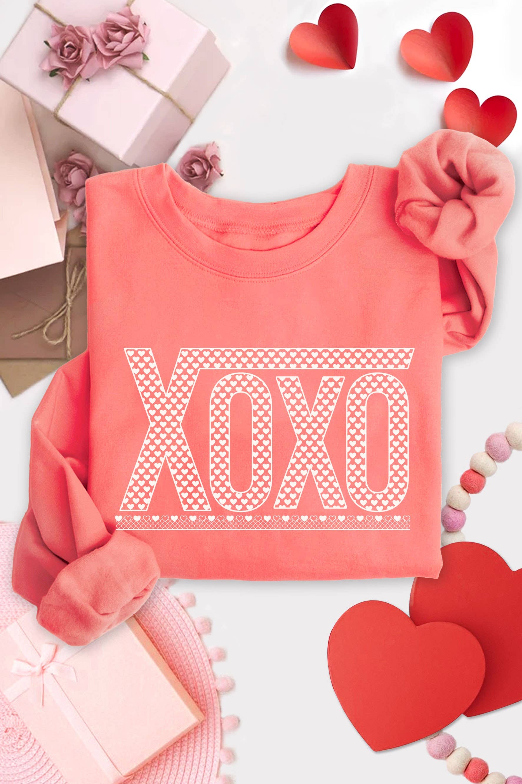 Xoxo Checkered Heart Graphic Brushed - Adult & Kids T-Shirts, Sweatshirts & Hoodies apparel design preview 1
