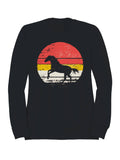 Retro Sunset Running Horse Silhouette Men's - Adult & Kids T-Shirts, Sweatshirts & Hoodies apparel design preview 1