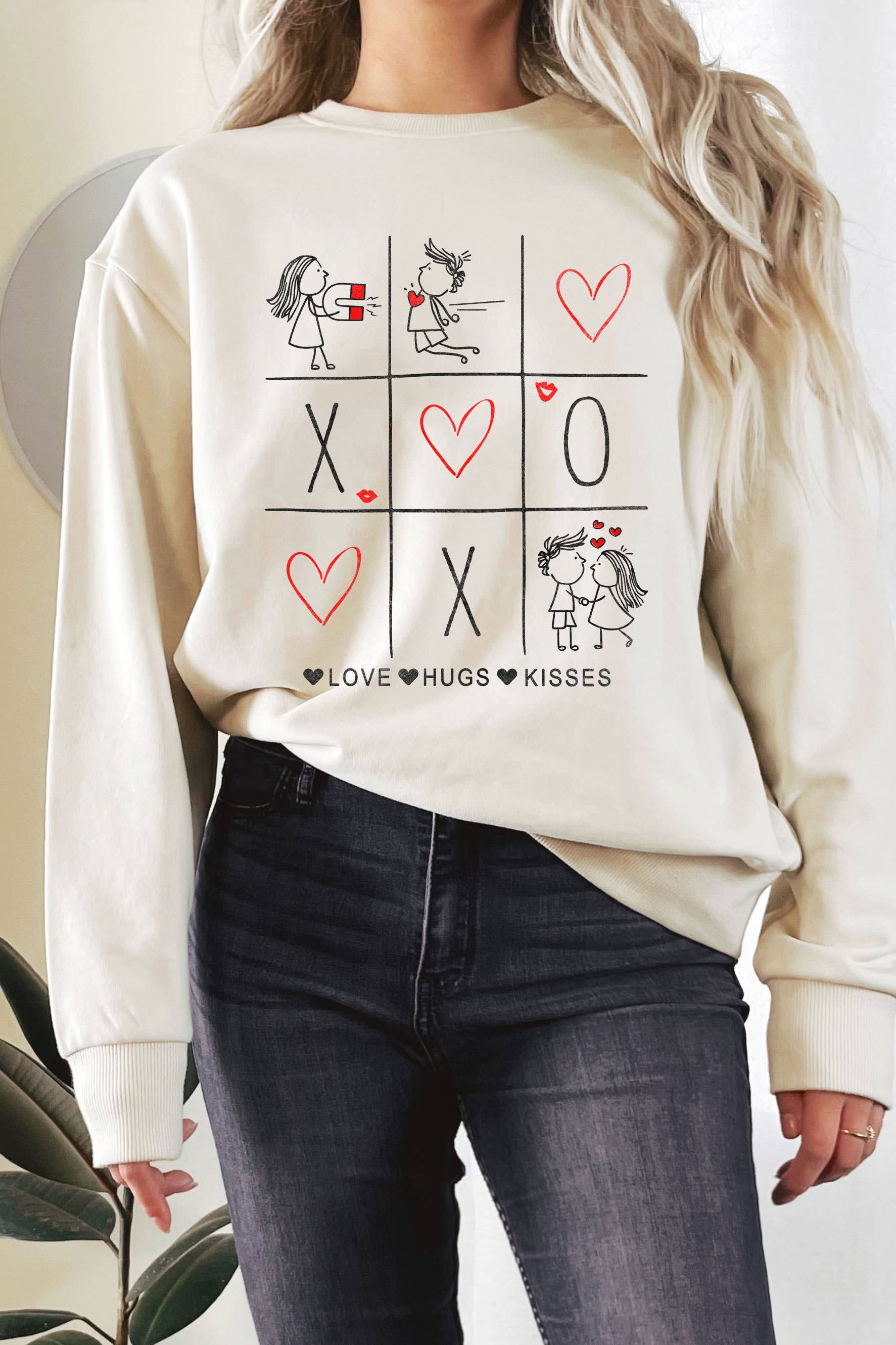 Xoxo Valentine Tic Tac Toe Puff Mineral Graphic - Adult & Kids T-Shirts, Sweatshirts & Hoodies apparel design preview 1