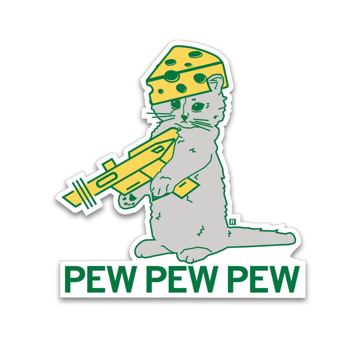 Cheesehead Pew Die-Cut Sticker - Adult & Kids T-Shirts, Sweatshirts & Hoodies apparel design preview 1