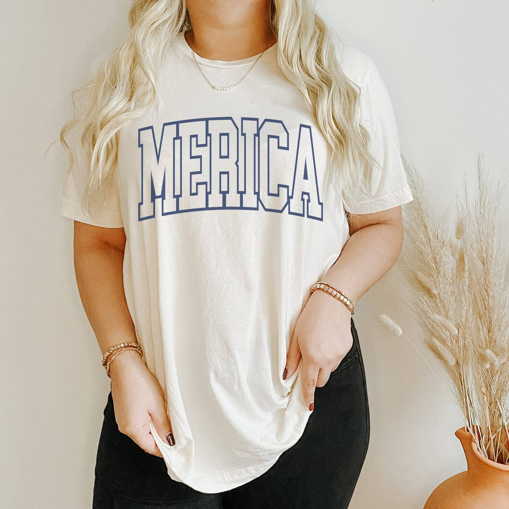 Merica College Block Patriotic - Adult & Kids T-Shirts, Sweatshirts & Hoodies apparel design preview 1