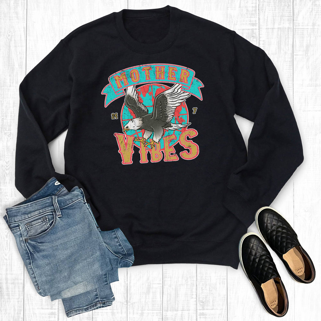 Mother Vibes Eagle - Adult & Kids T-Shirts, Sweatshirts & Hoodies apparel design preview 1