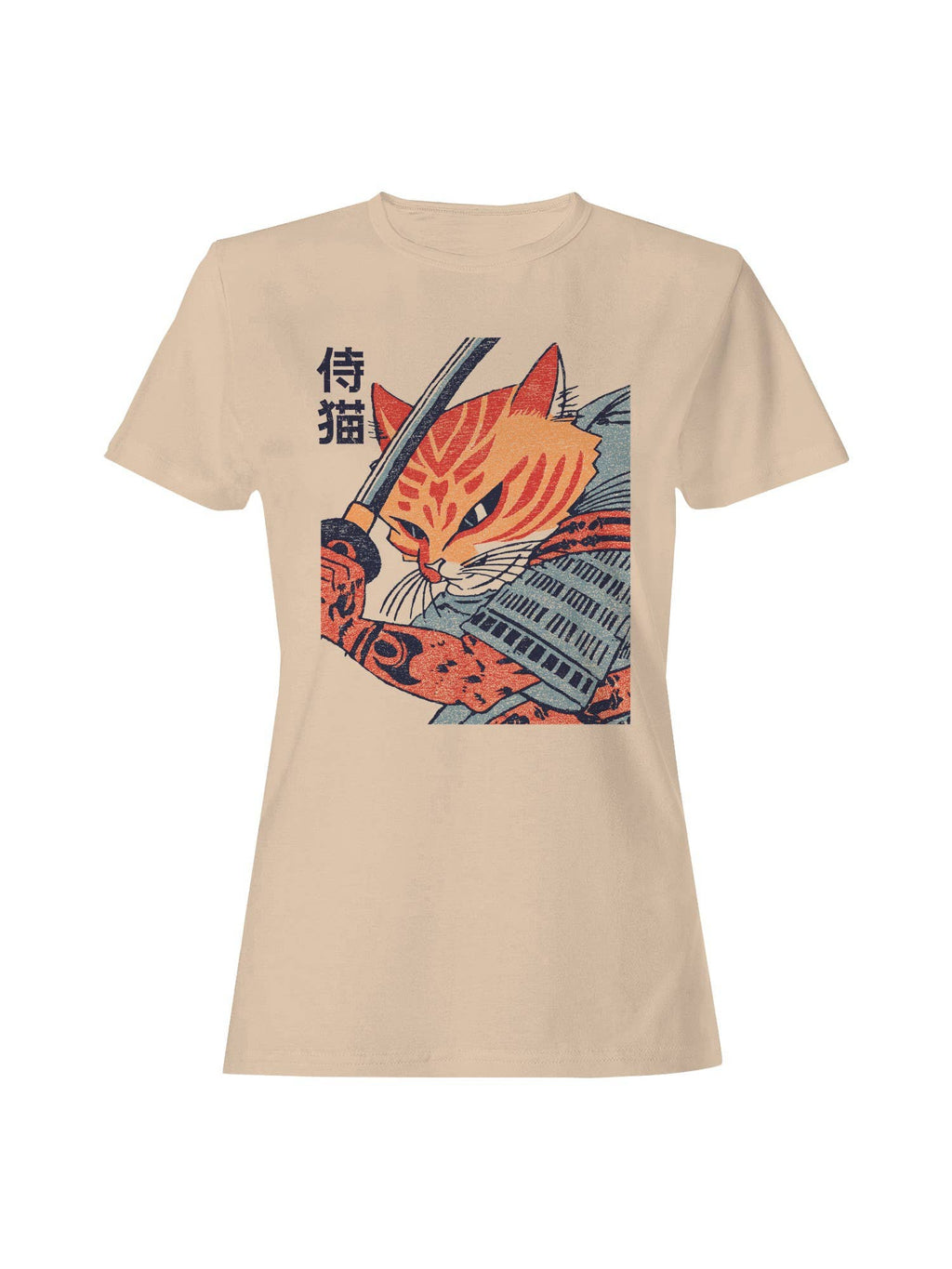 Samurai Cat Warrior Design Women's - Adult & Kids T-Shirts, Sweatshirts & Hoodies apparel design preview 1