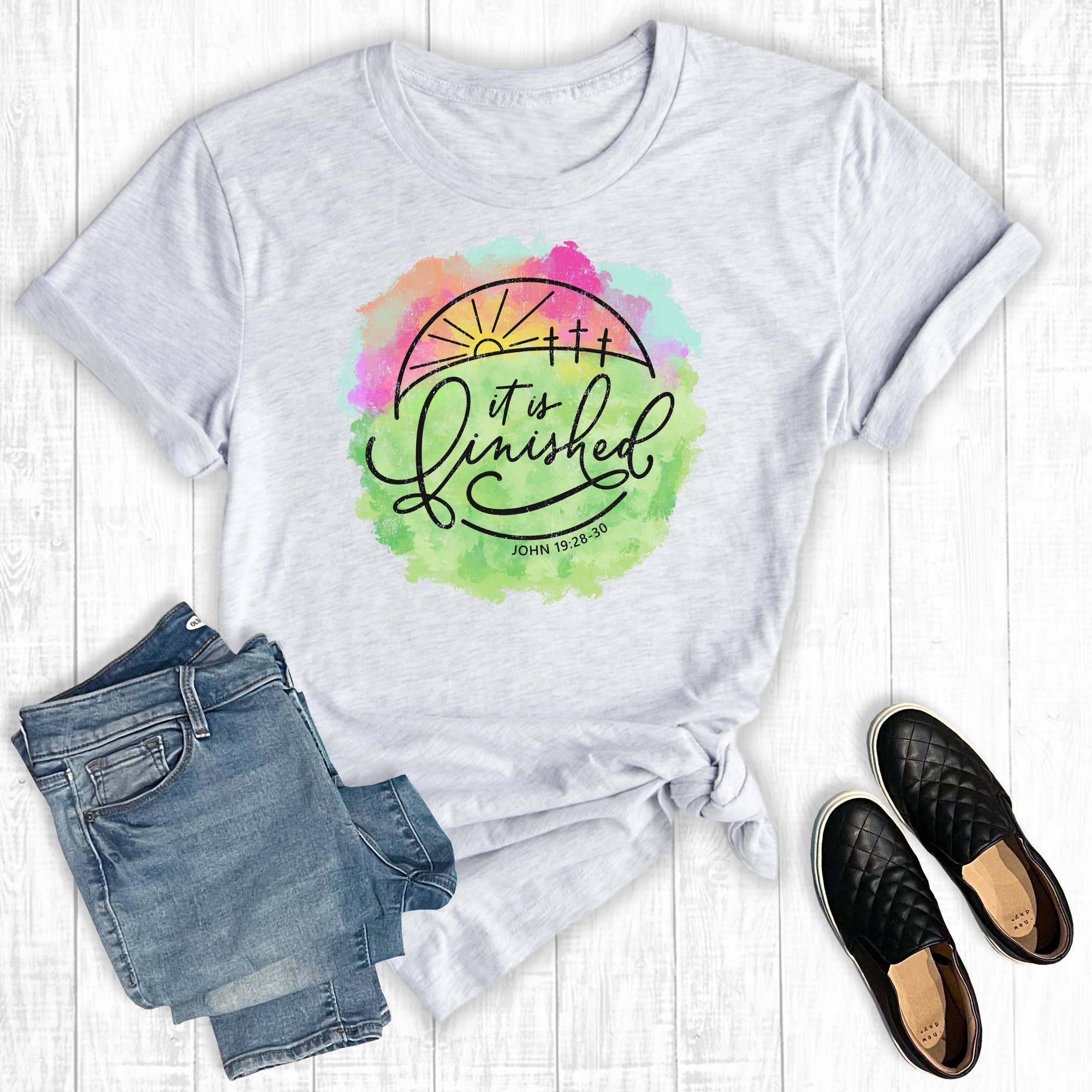 Easter It Is Finished Graphic - Adult & Kids T-Shirts, Sweatshirts & Hoodies apparel design preview 1