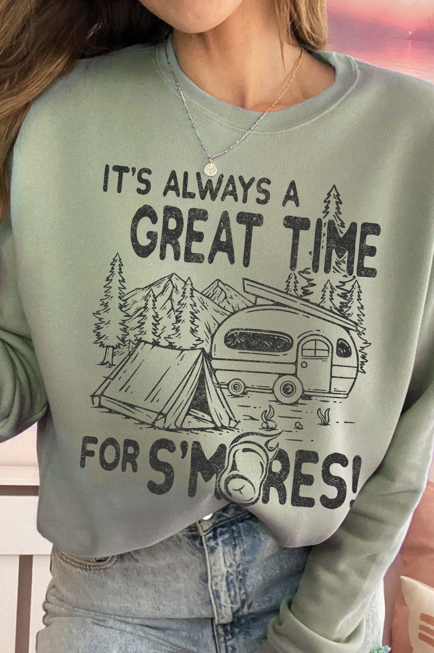 Camp It's Always A Great Time For S'mores Brush - Adult & Kids T-Shirts, Sweatshirts & Hoodies apparel design preview 1