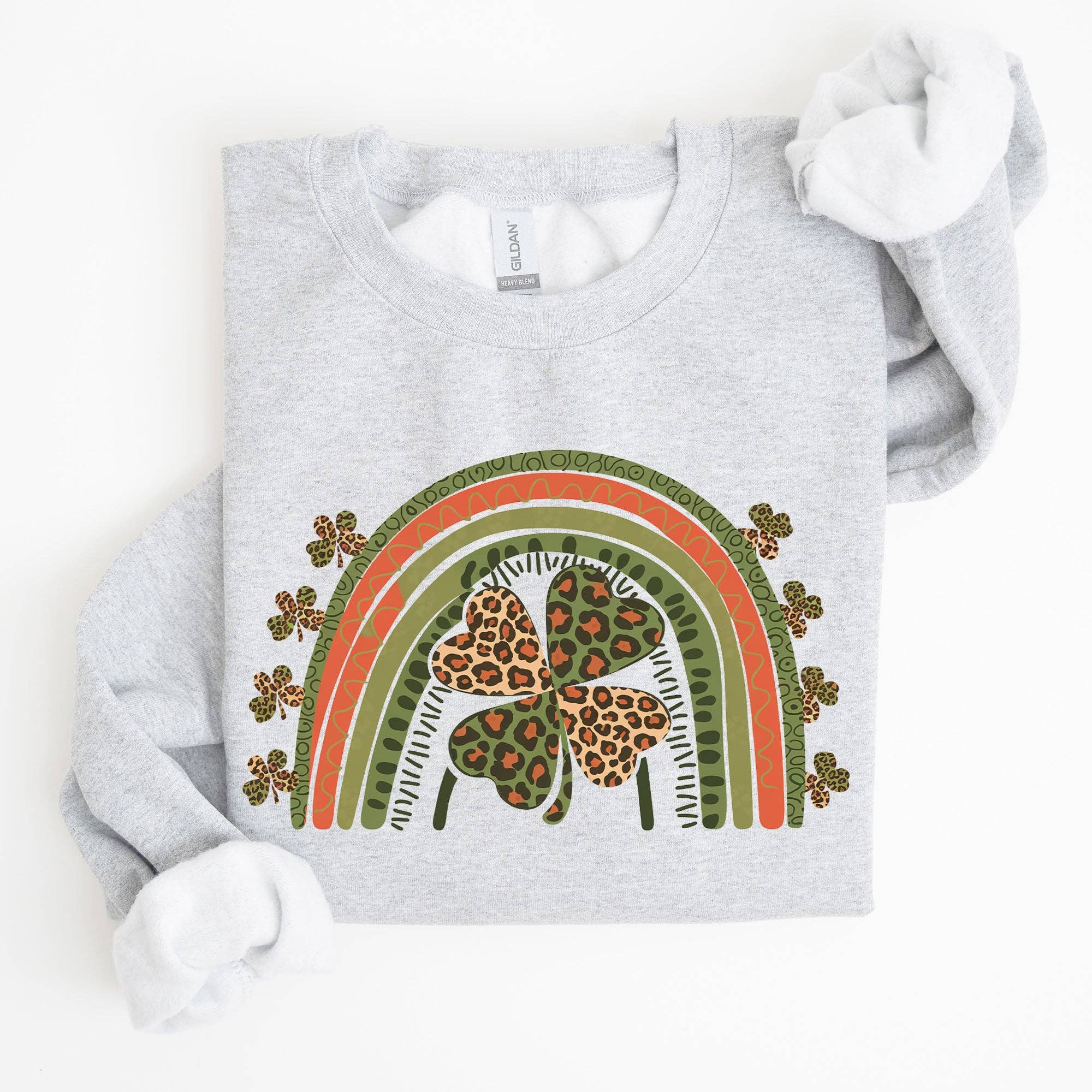 Leopard Rainbow, Shamrock Clover St Patrick's Day - Adult & Kids T-Shirts, Sweatshirts & Hoodies apparel design preview 1