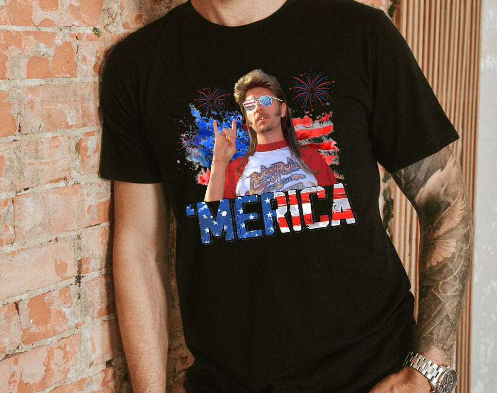 Merica July 4th Funny Joe Dirt Fourth USA Graphic - Adult & Kids T-Shirts, Sweatshirts & Hoodies apparel design preview 1