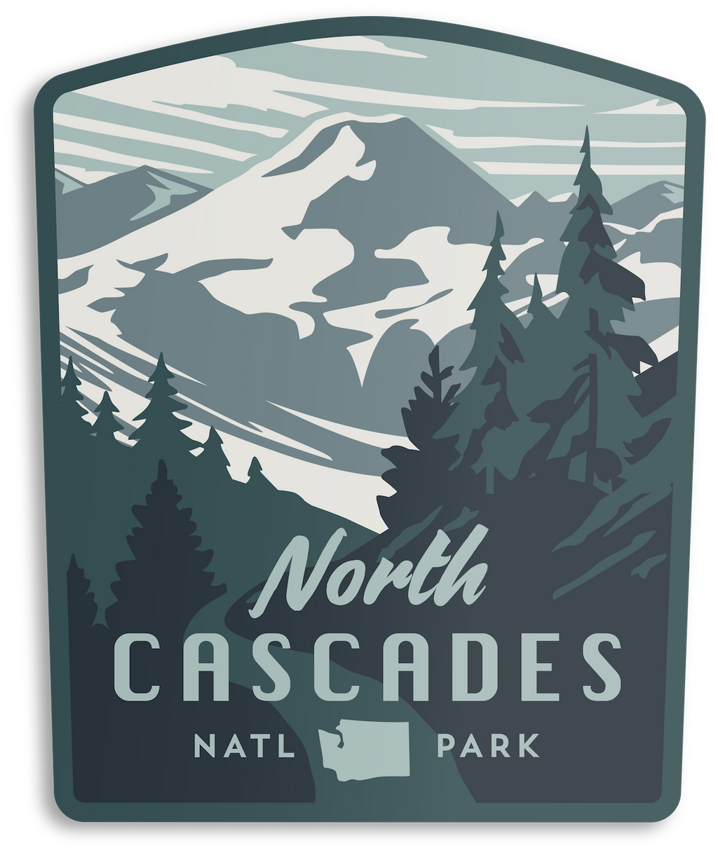 North Cascades National Park Sticker - Adult & Kids T-Shirts, Sweatshirts & Hoodies apparel design preview 1