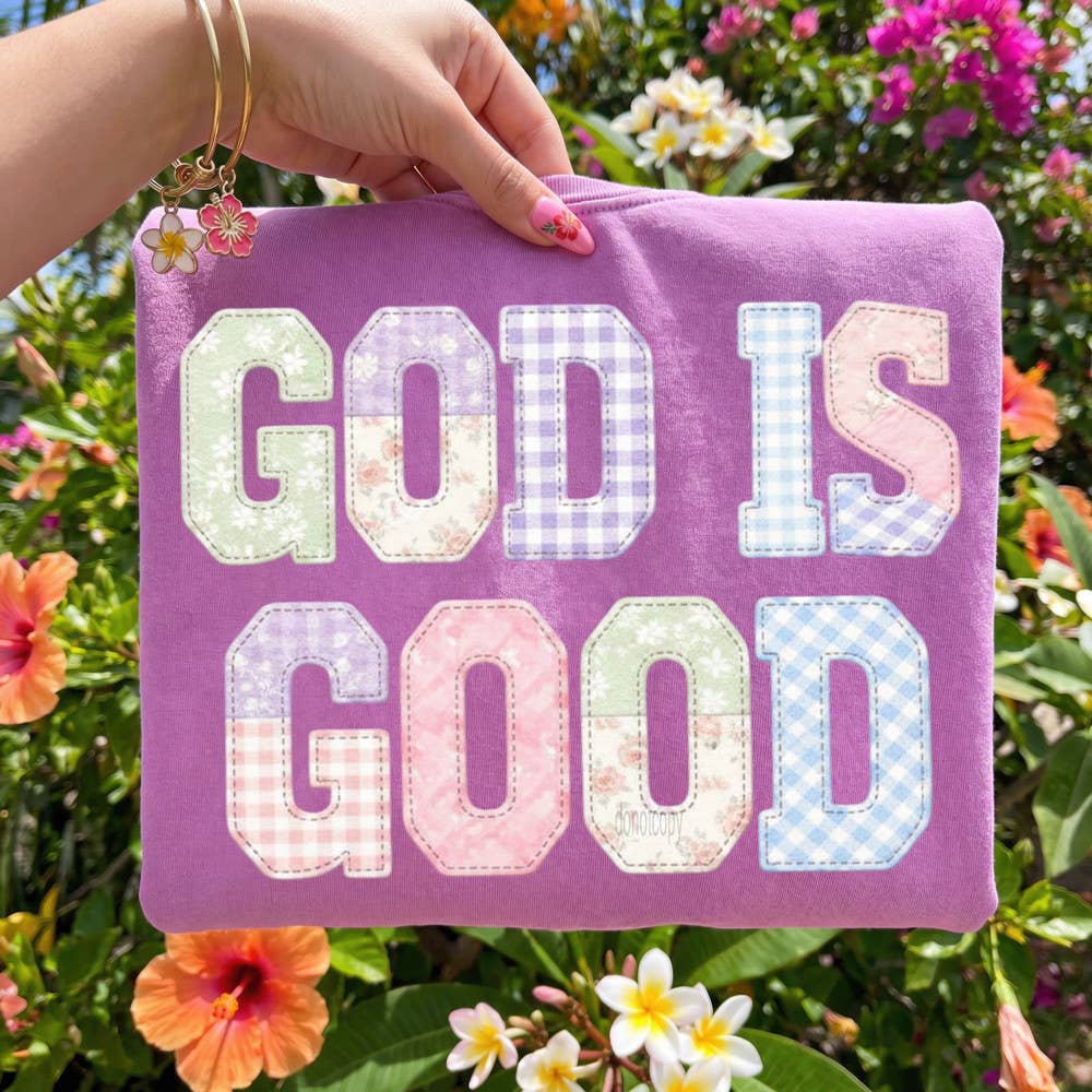 Faux Fabric Patchwork God Is Good - Adult & Kids T-Shirts, Sweatshirts & Hoodies apparel design preview 1