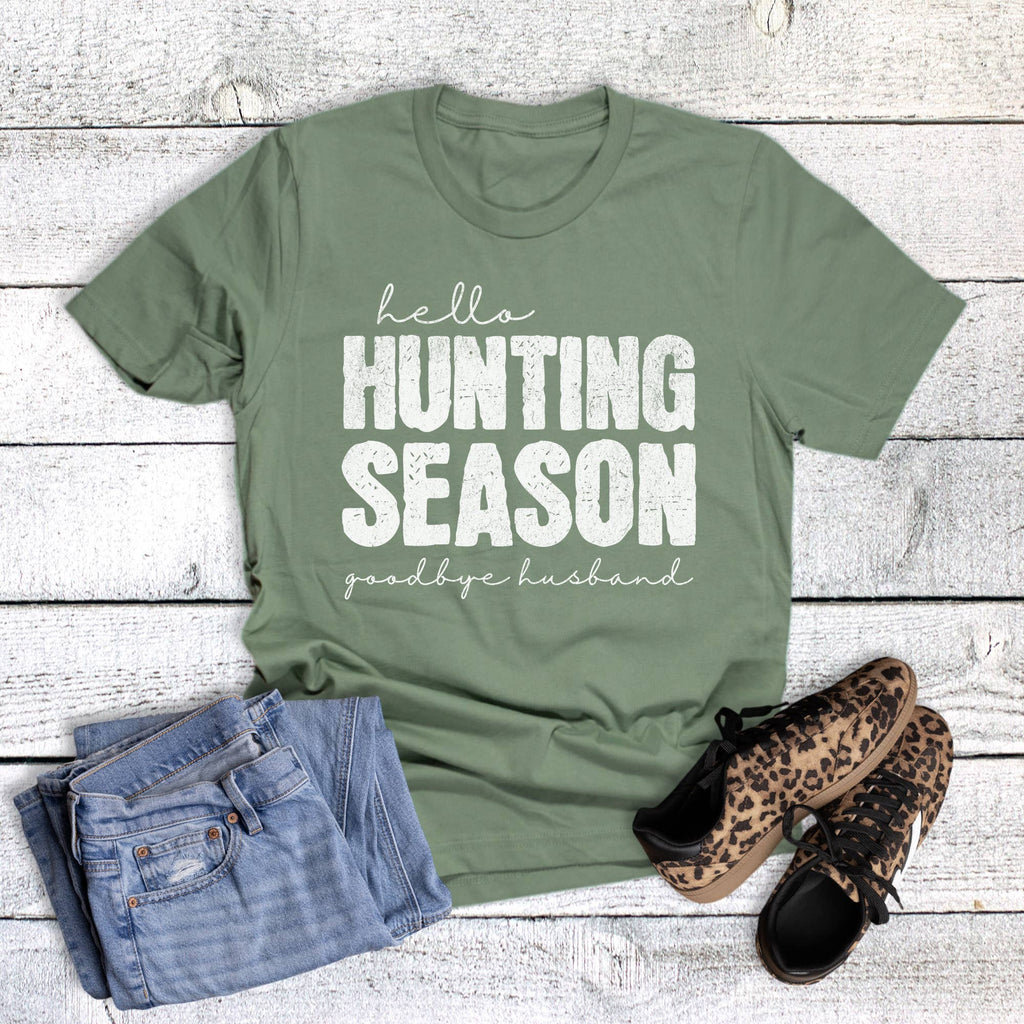 Hello Hunting Season Goodbye Husband Graphic - Adult & Kids T-Shirts, Sweatshirts & Hoodies apparel design preview 1