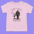 Just A Girl Who Loves Bigfoot Youth/Toddler (Pink) - Adult & Kids T-Shirts, Sweatshirts & Hoodies apparel design preview 1