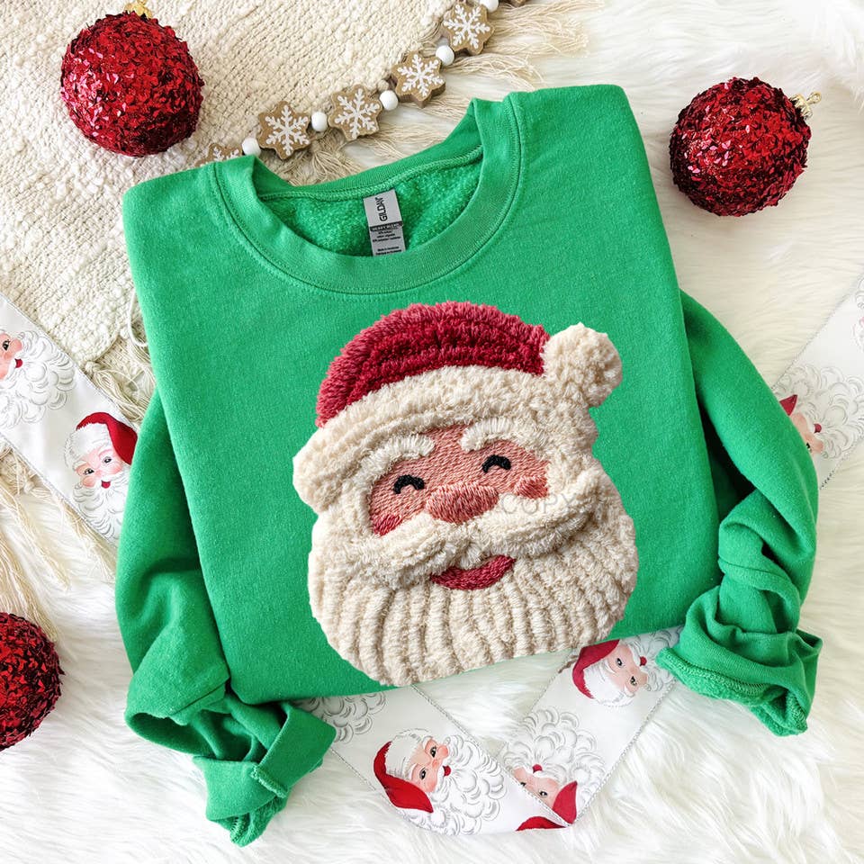 Faux Yarn Jolly Santa - Adult & Kids T-Shirts, Sweatshirts & Hoodies apparel design preview 1