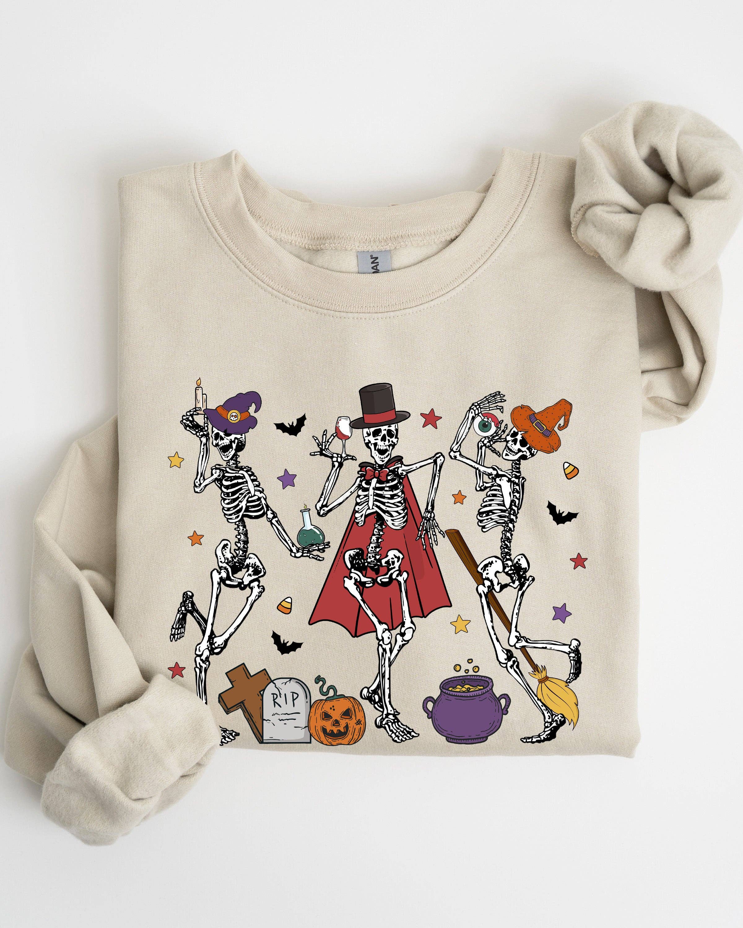 Dancing Skeleton Halloween Party, Cute Fun Spooky - Adult & Kids T-Shirts, Sweatshirts & Hoodies apparel design preview 1