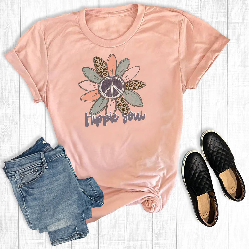 Hippie Soul Peace Flower - Adult & Kids T-Shirts, Sweatshirts & Hoodies apparel design preview 1