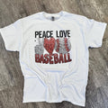 Peace Love Baseball On White - Adult & Kids T-Shirts, Sweatshirts & Hoodies apparel design preview 1