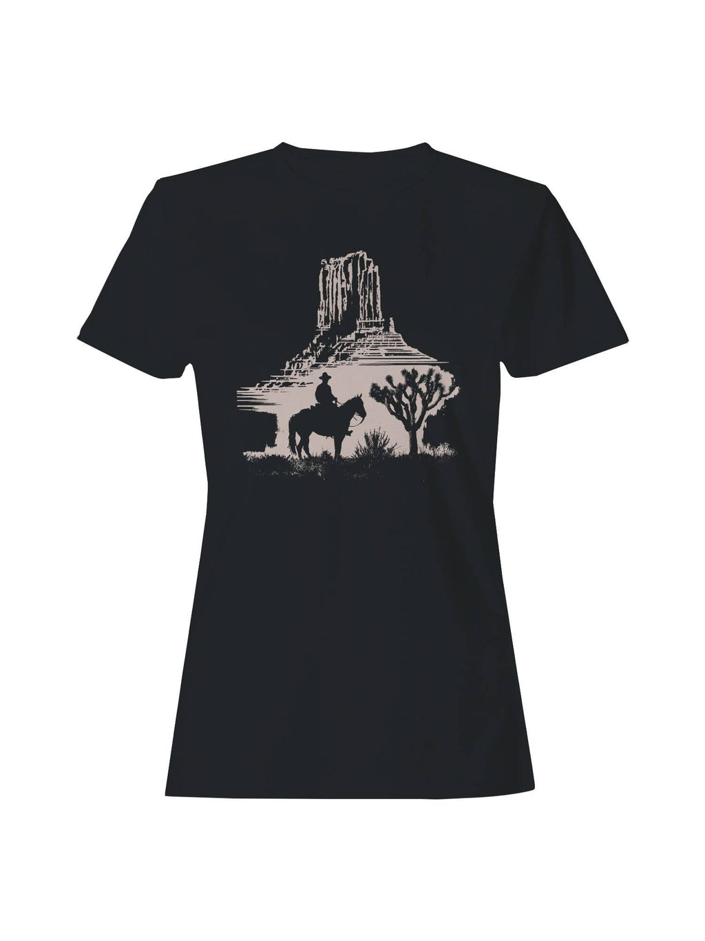 Desert Cowboy Silhouette Scene Women's - Adult & Kids T-Shirts, Sweatshirts & Hoodies apparel design preview 1