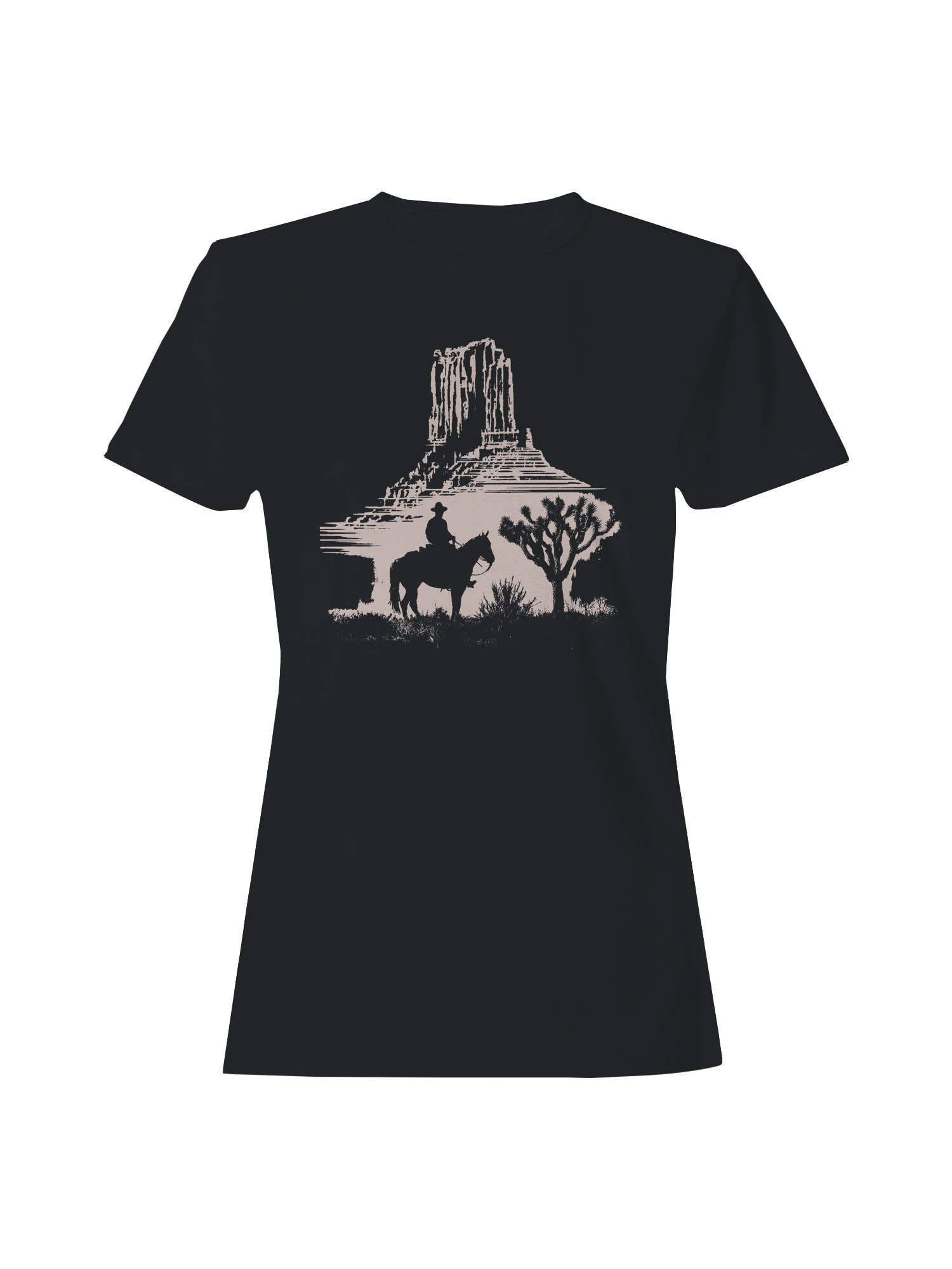 Desert Cowboy Silhouette Scene Women's - Adult & Kids T-Shirts, Sweatshirts & Hoodies apparel design preview 1