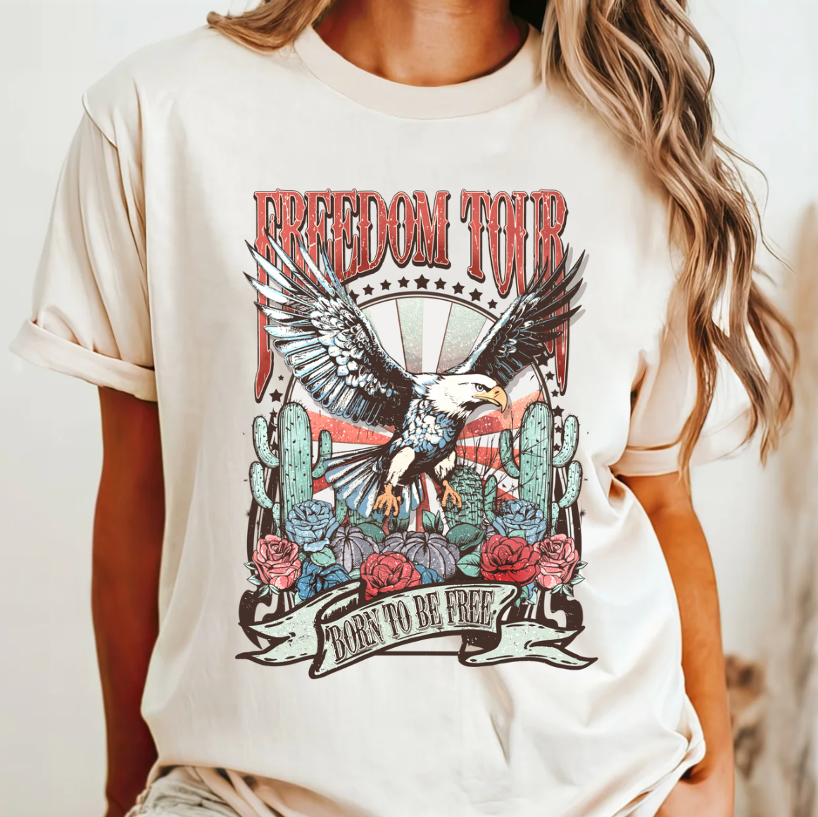 Freedom Tour Born To Be Free Comfort Color - Adult & Kids T-Shirts, Sweatshirts & Hoodies apparel design preview 1