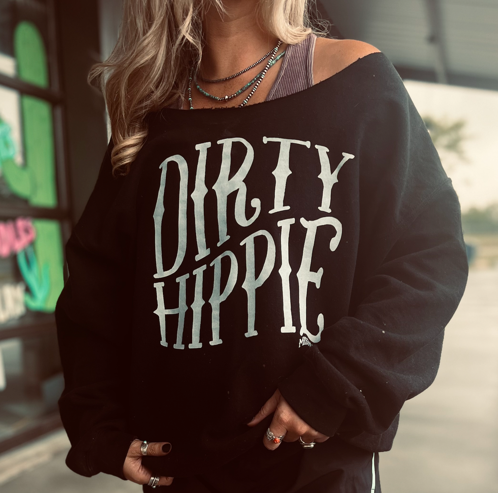 Dirty Hippie Black - Adult & Kids T-Shirts, Sweatshirts & Hoodies apparel design preview 1