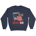 Democrats Lost America Won Crewneck 3226 - Adult & Kids T-Shirts, Sweatshirts & Hoodies apparel design preview 1